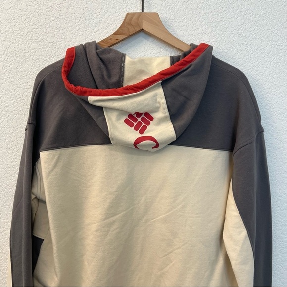 NWT Columbia Zip Up Gray Cream Red Hoodie with Logo- Size XL - Picture 12 of 16